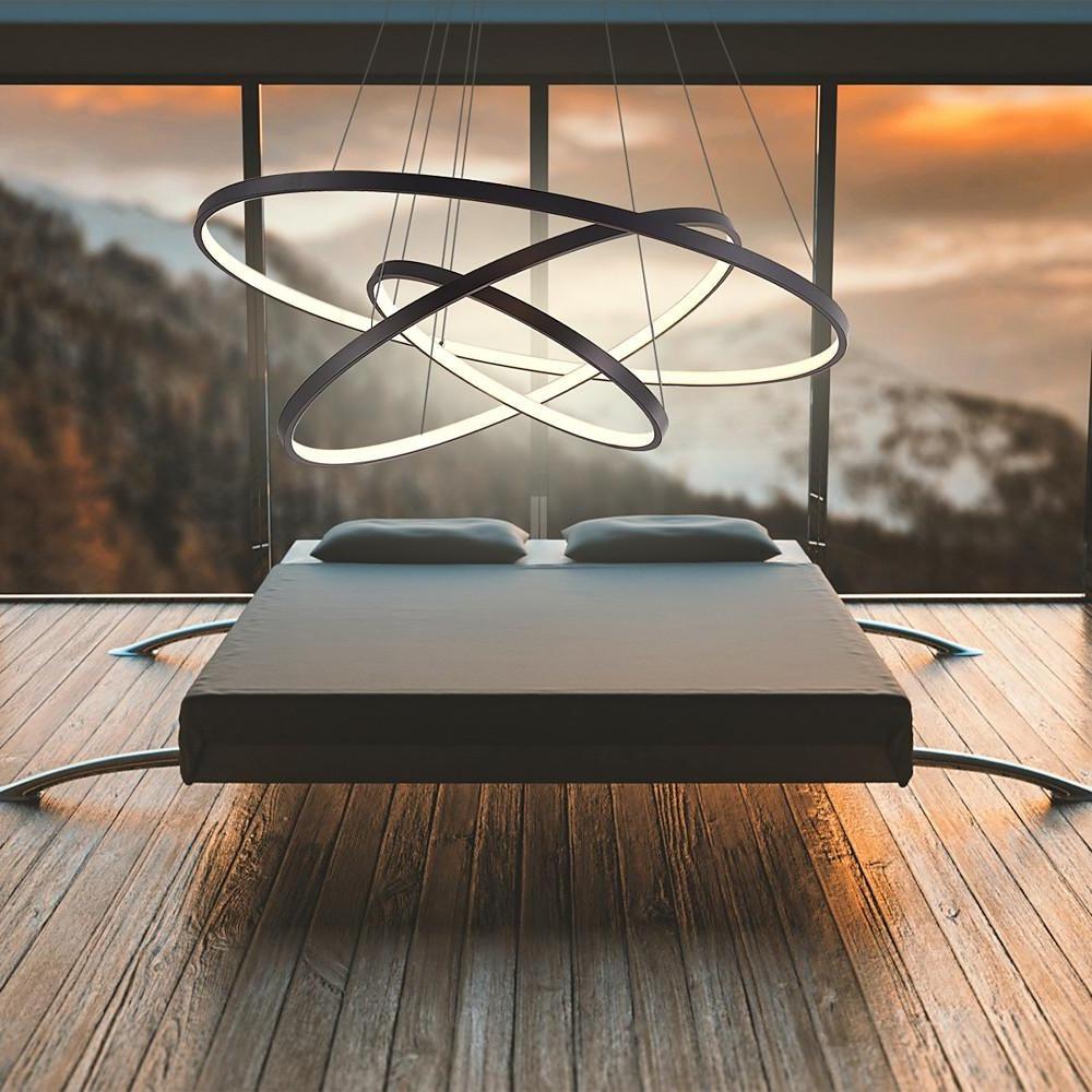 3-Ring Interweaved Circle LED Pendant Light Aluminum Acrylic
