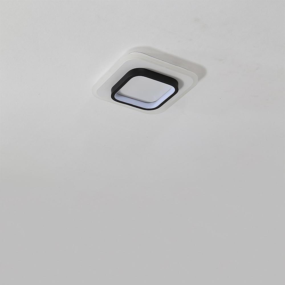 Modern Double Square Flush Mount LED Ceiling Light Black White