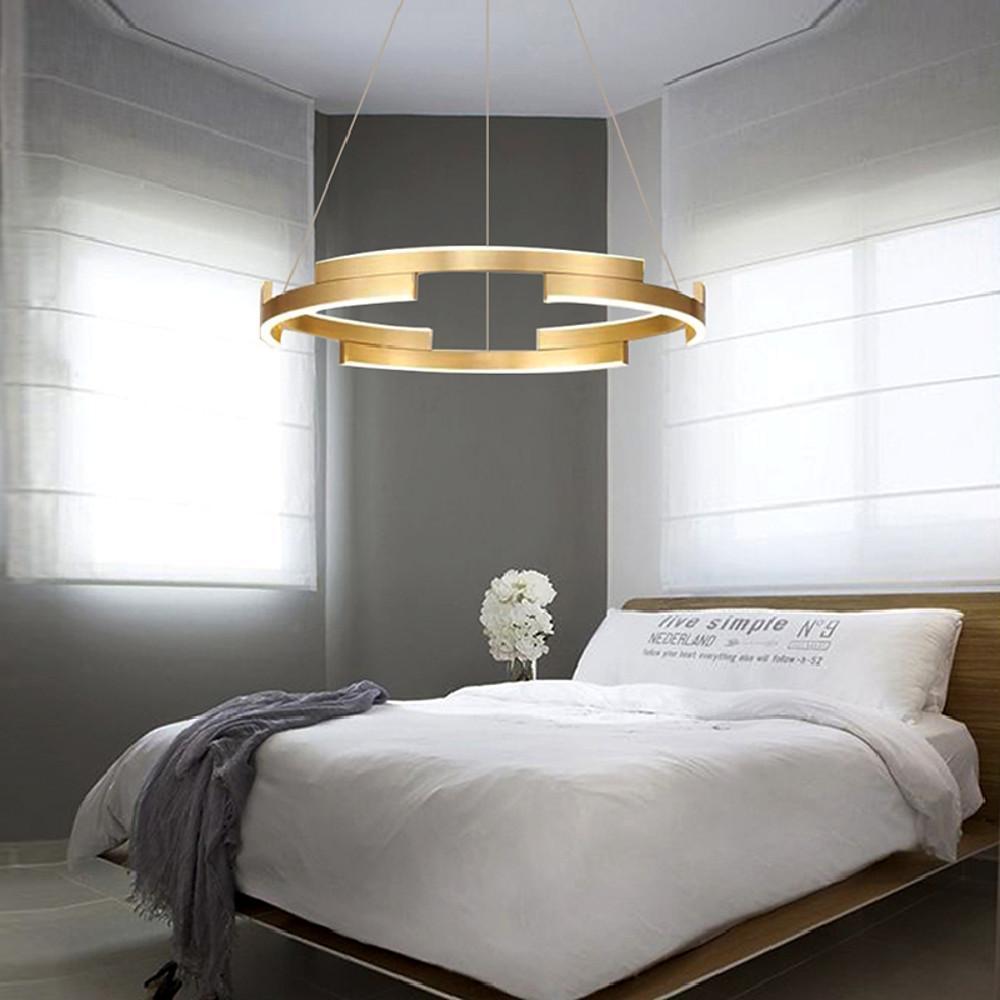 Modern Geometric Circle Pendant Light – Metal LED Chandelier