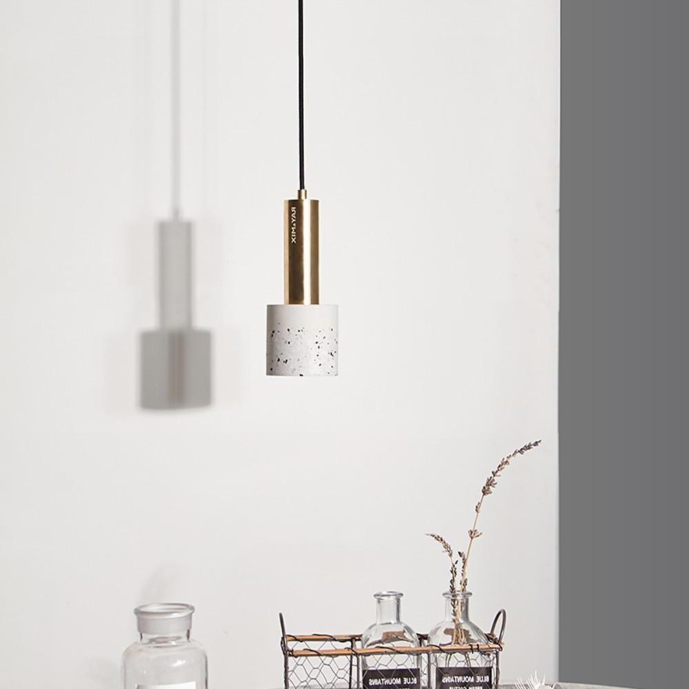 Cylinder Concrete Pendant Light Nordic Modern Single Light