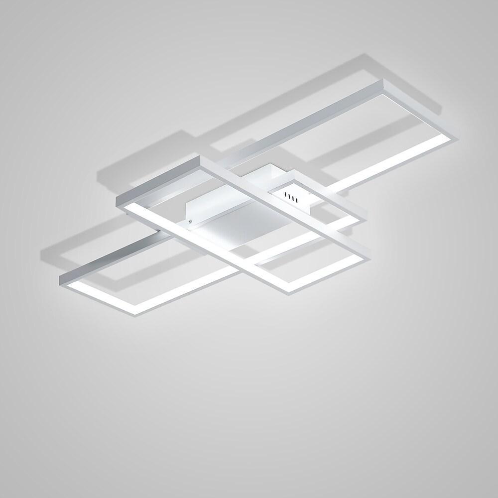 Tiered Rectangular Flush Mount LED Ceiling Light – Modern Metal