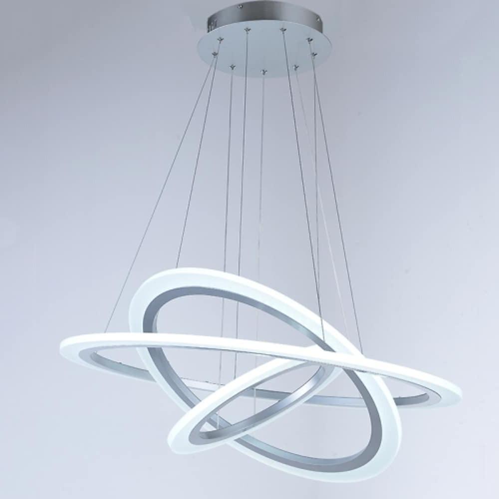3-Ring Modern LED Chandelier with Acrylic Shades