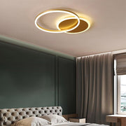Dual Circle LED Flush Mount Ceiling Light - Dimmable Modern Aluminum