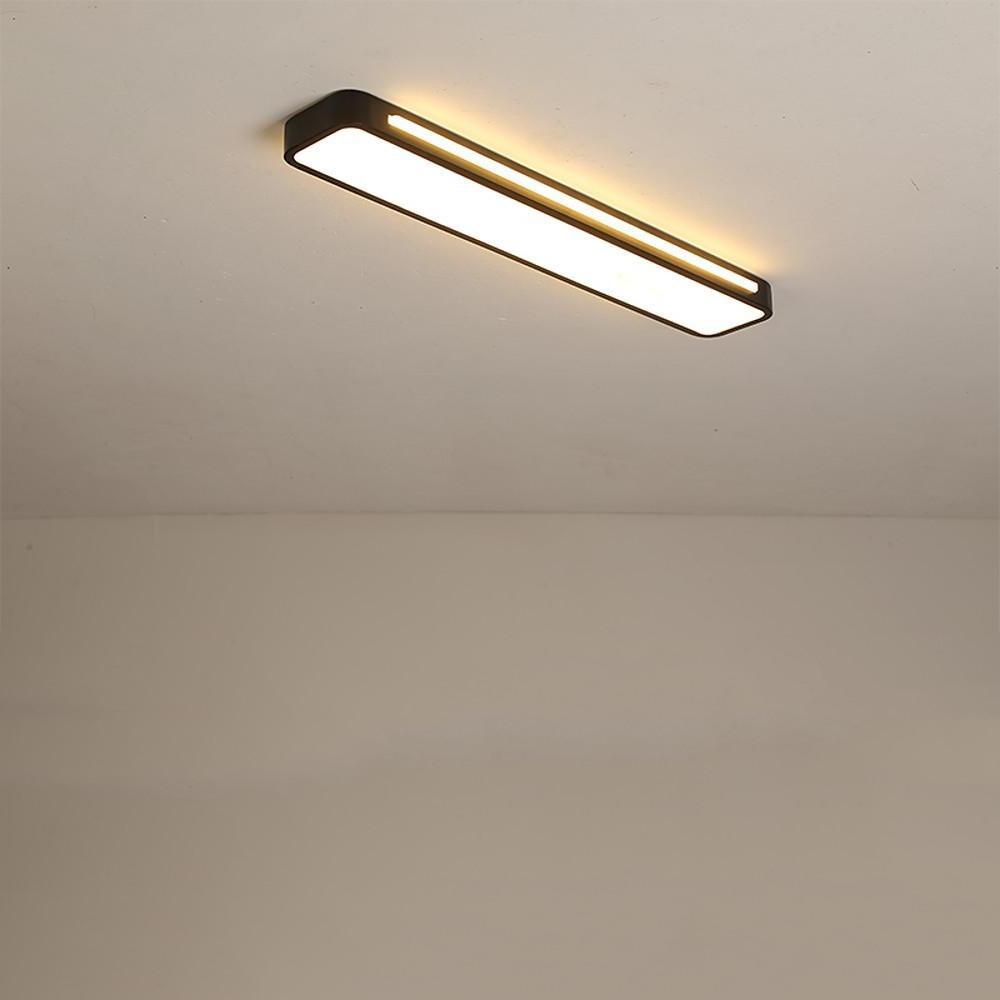 Modern Rectangular LED Flush Mount Ceiling Light - Black/White