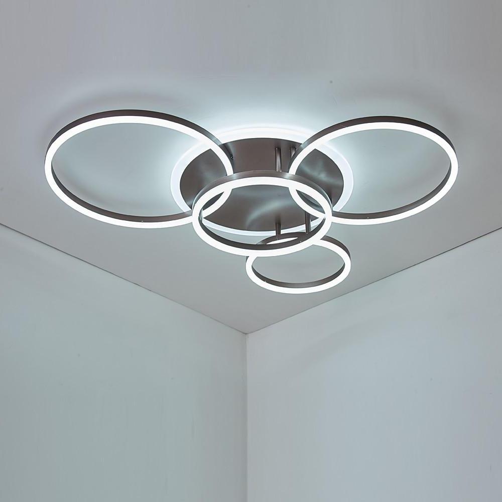 Modern Circular LED Flush Mount Ceiling Light with Remote Dimmable