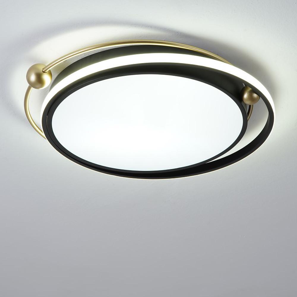 Geometric Circles LED Flush Mount Ceiling Light Black Nordic