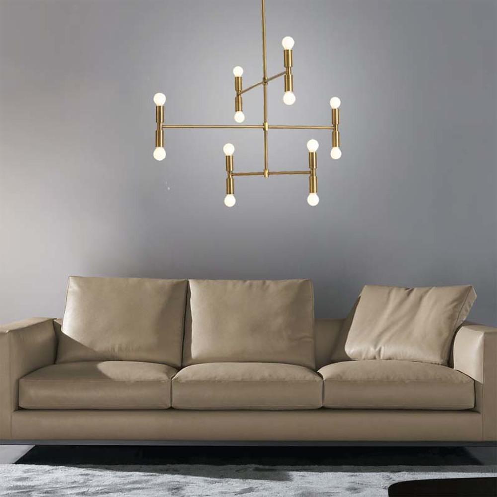 12-Light Adjustable Modern Pendant Light with Electroplated Metal
