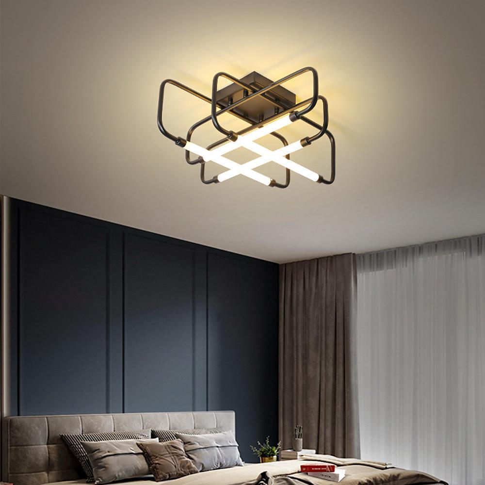 Geometric LED Flush Mount Ceiling Light with Dimmable Remote Control