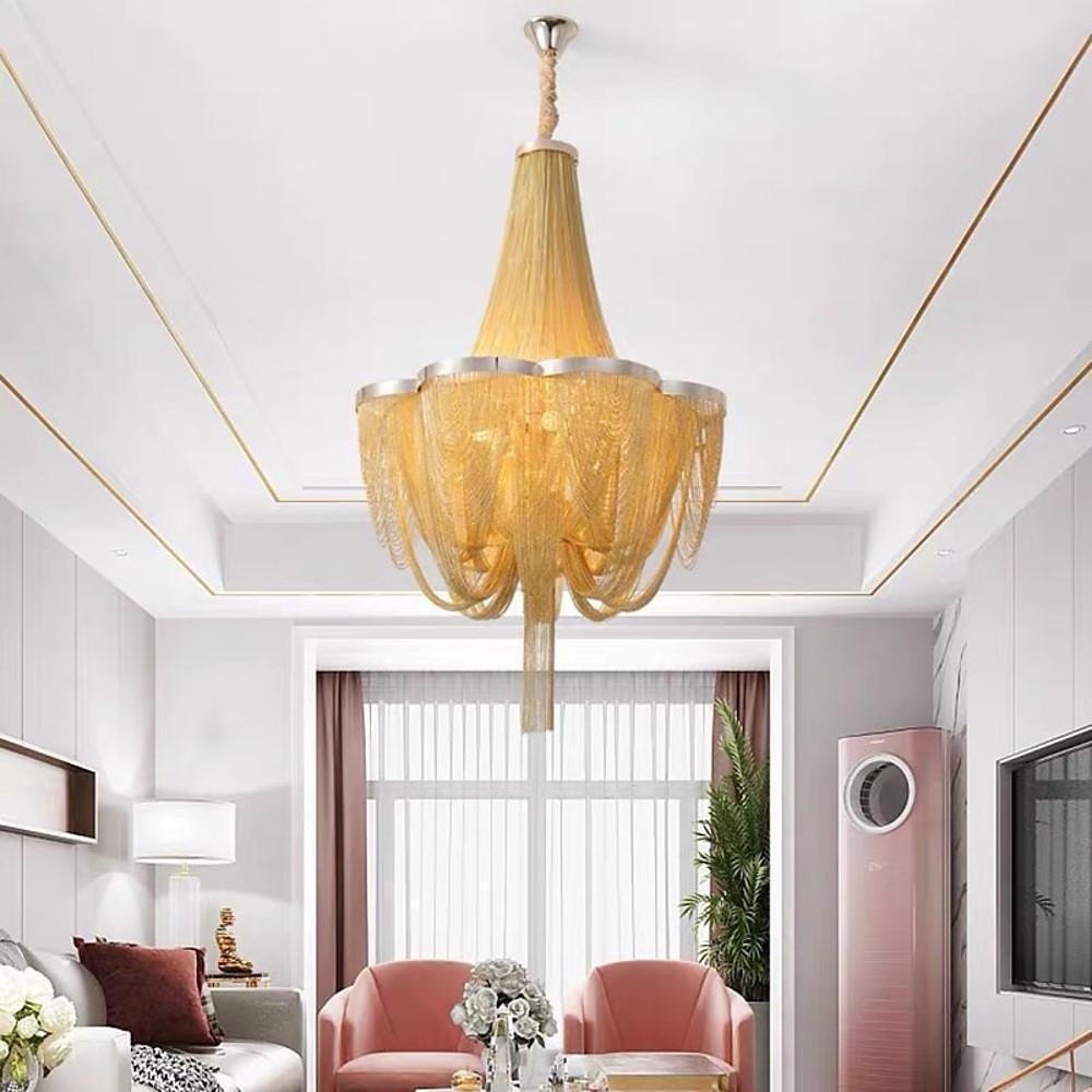 Modern Metal Chandelier 6-Light Dining Room Ceiling Fixture