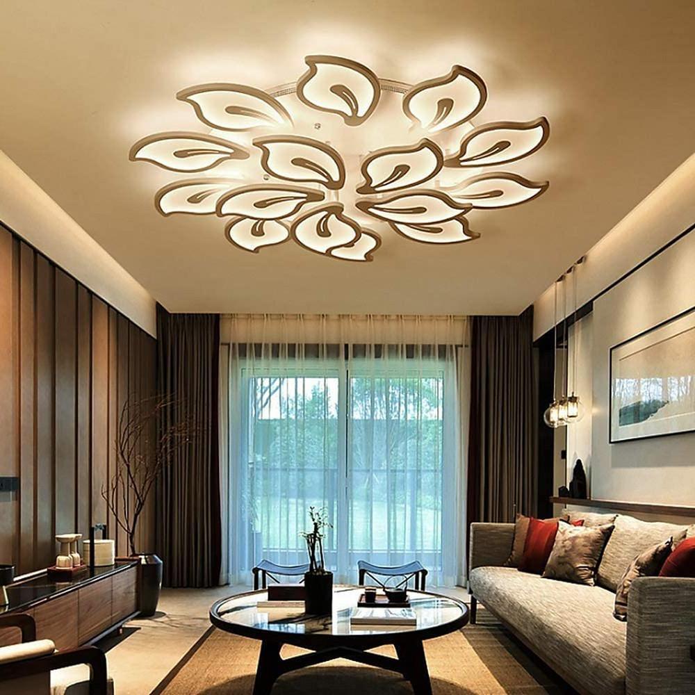 Geometric Flower LED Flush Mount Ceiling Light - Dimmable Modern