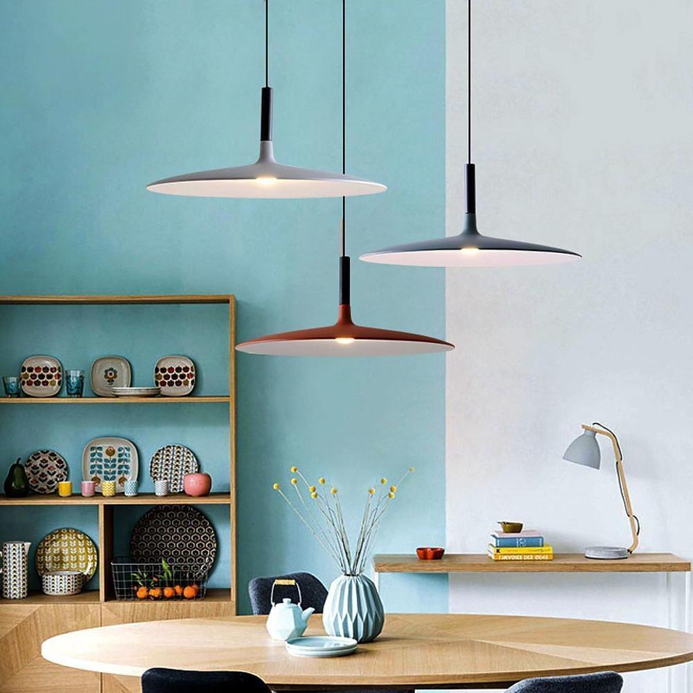 Modern Nordic Pendant Light Slim Metal Circular Ceiling Fixture