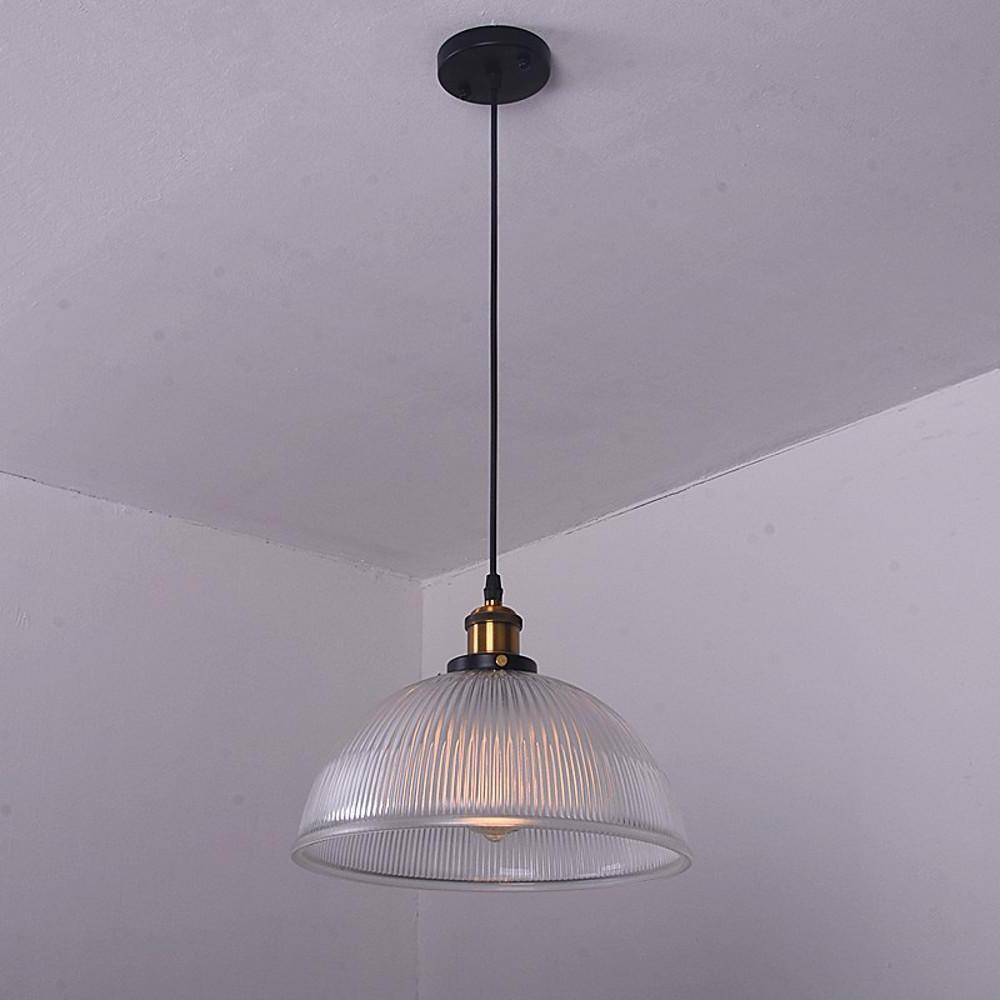 Vintage Glass Bowl Pendant Light with Electroplated Metal Finish