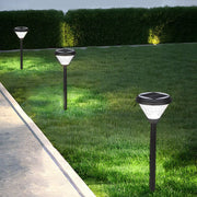 Modern Black Solar LED Pathway Light with Water Ripple Design