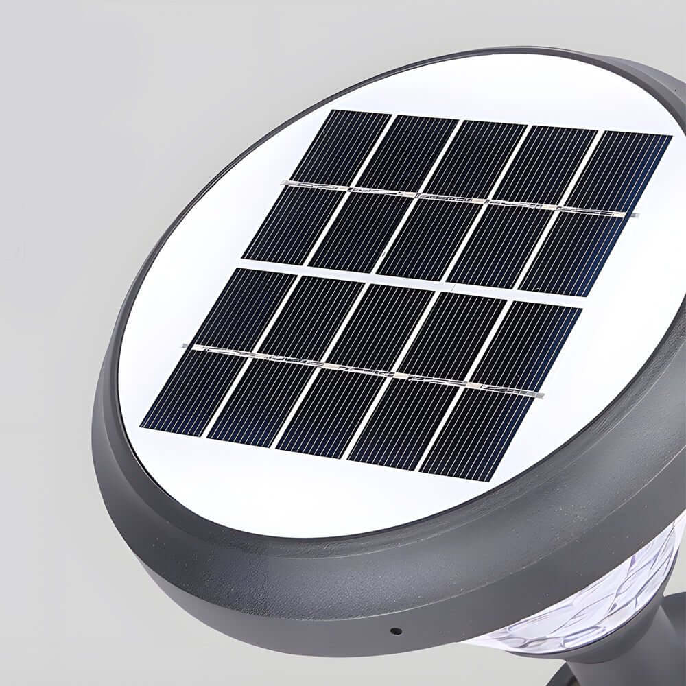 Modern Black Solar LED Pathway Light with Water Ripple Design