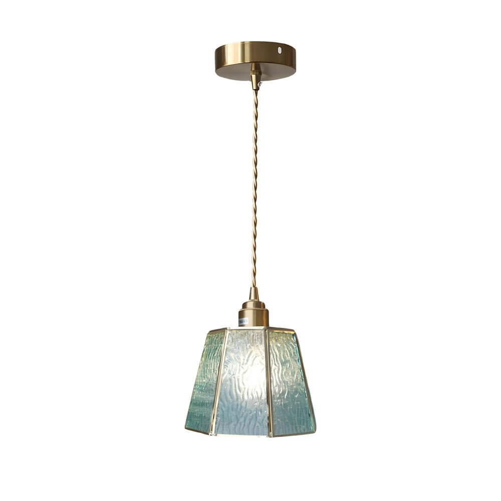 Polygonal Brass & Glass LED Pendant Light - Nordic Design