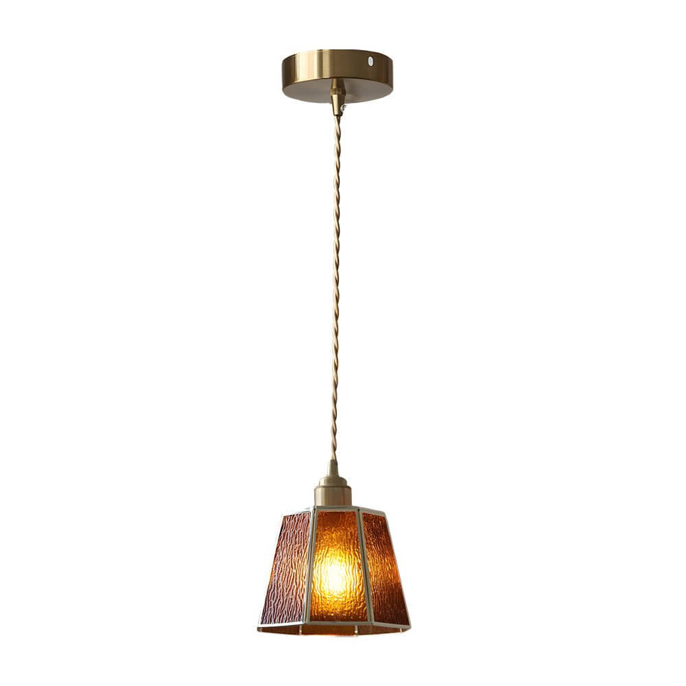 Polygonal Brass & Glass LED Pendant Light - Nordic Design