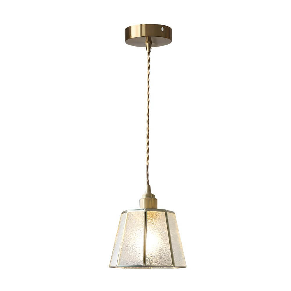 Polygonal Brass & Glass LED Pendant Light - Nordic Design
