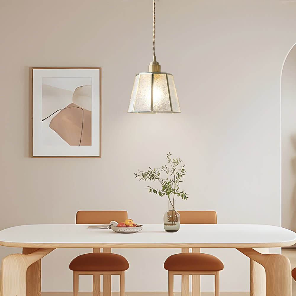 Polygonal Brass & Glass LED Pendant Light - Nordic Design