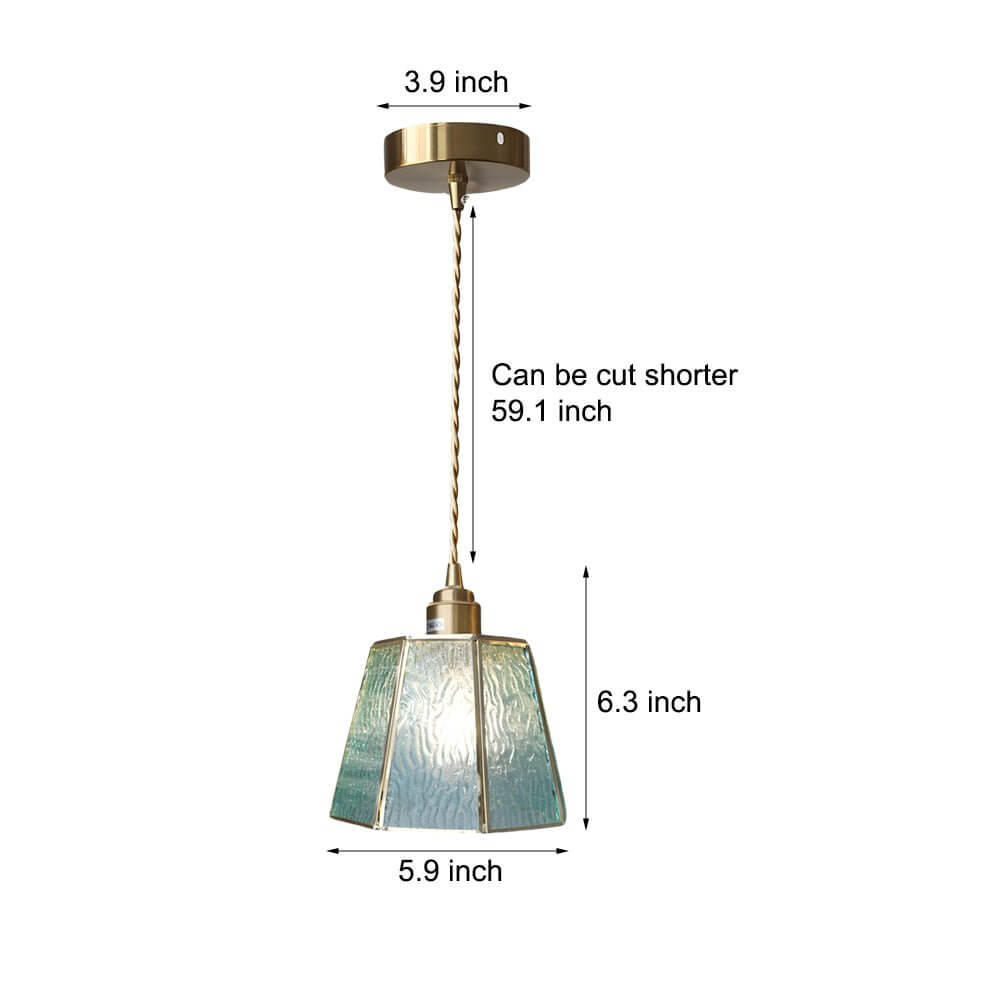 Polygonal Brass & Glass LED Pendant Light - Nordic Design