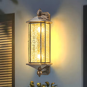 Mid-Century Copper Outdoor Wall Light with Water Glass Shade