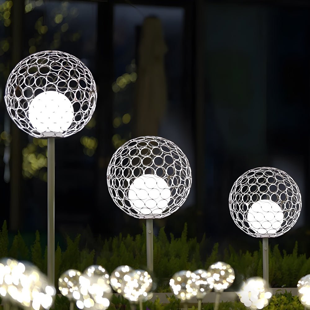 Dandelion Sphere Outdoor Pole Light Modern LED Garden Lighting