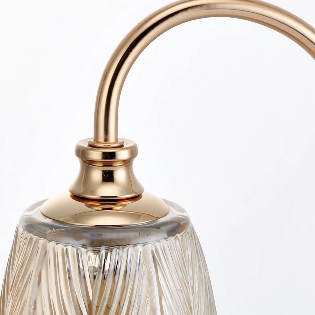 Floral Glass Desk Lamp with Cup Holder Base – Modern Nordic Design