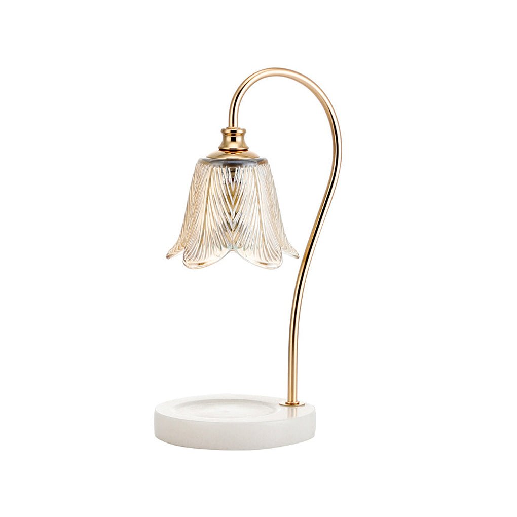 Floral Glass Desk Lamp with Cup Holder Base – Modern Nordic Design