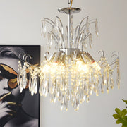 Crystal Chandelier 3-Step Dimming French Style Pendant Light