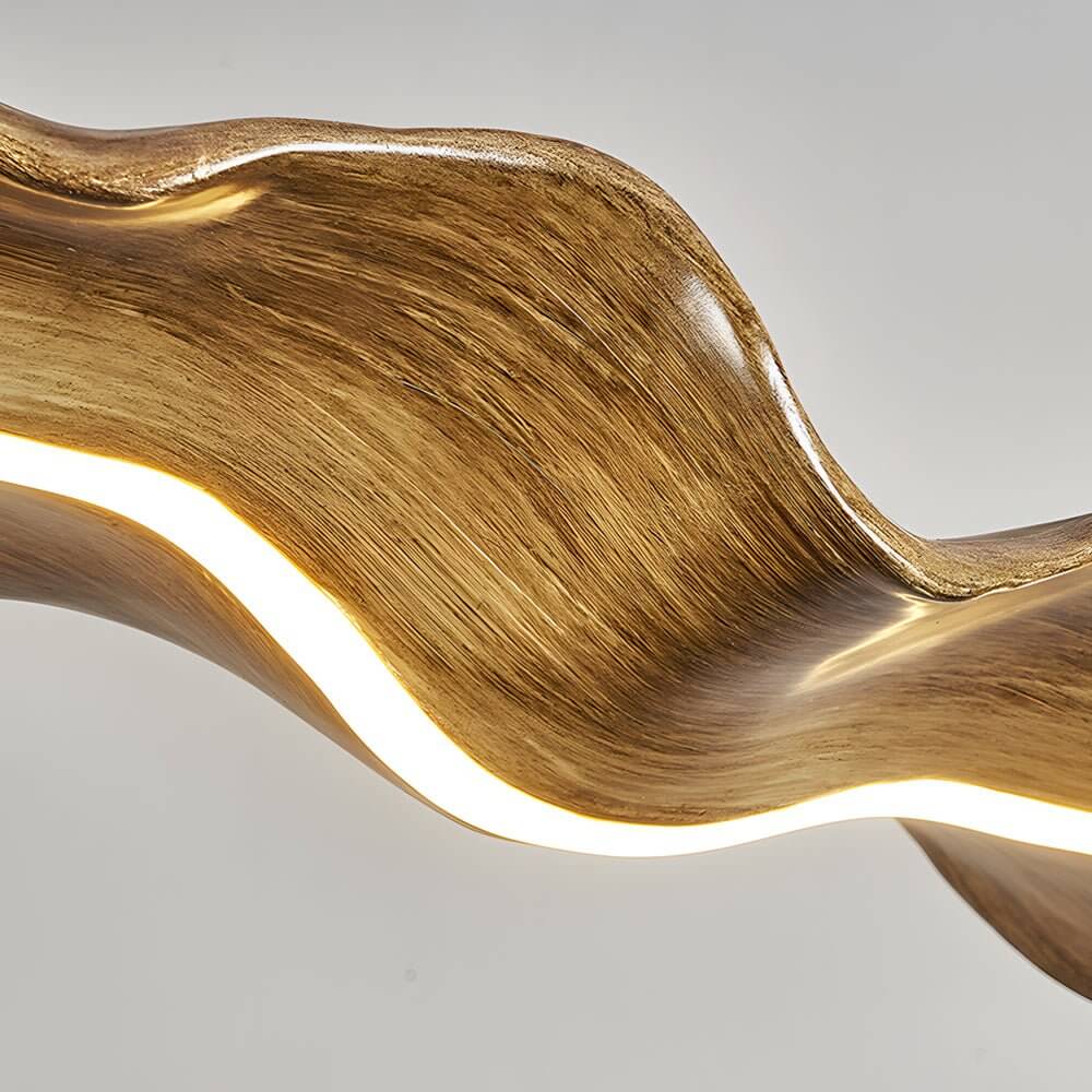 Retro Wave Silicone Wood Grain LED Pendant Light