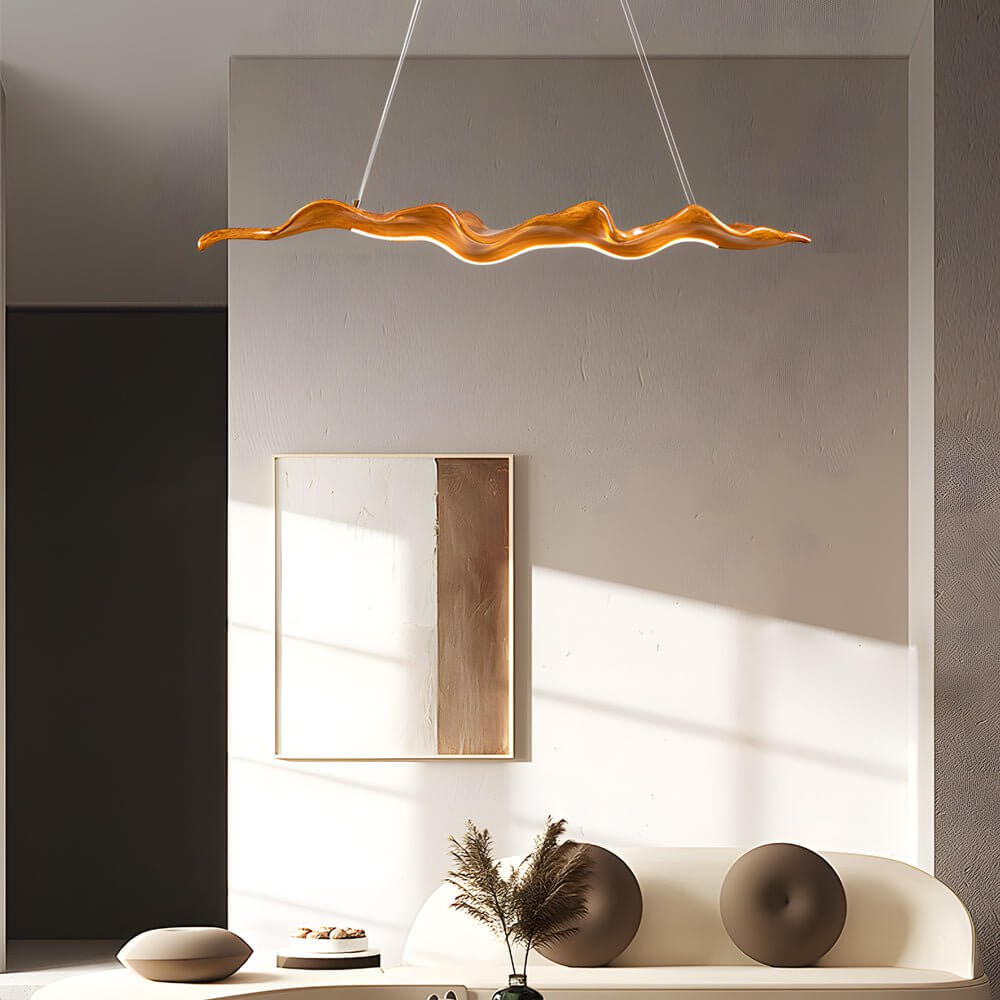 Retro Wave Silicone Wood Grain LED Pendant Light