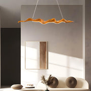 Retro Wave Silicone Wood Grain LED Pendant Light