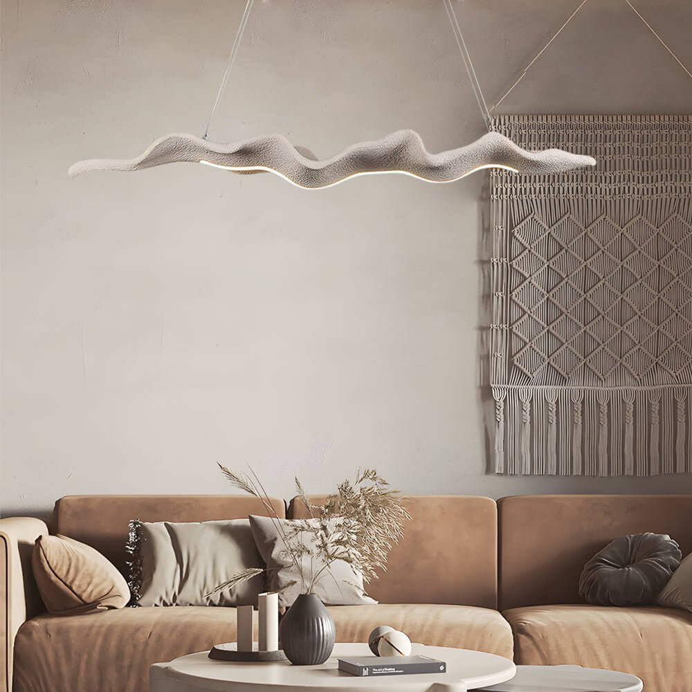 Retro Wave Silicone Wood Grain LED Pendant Light