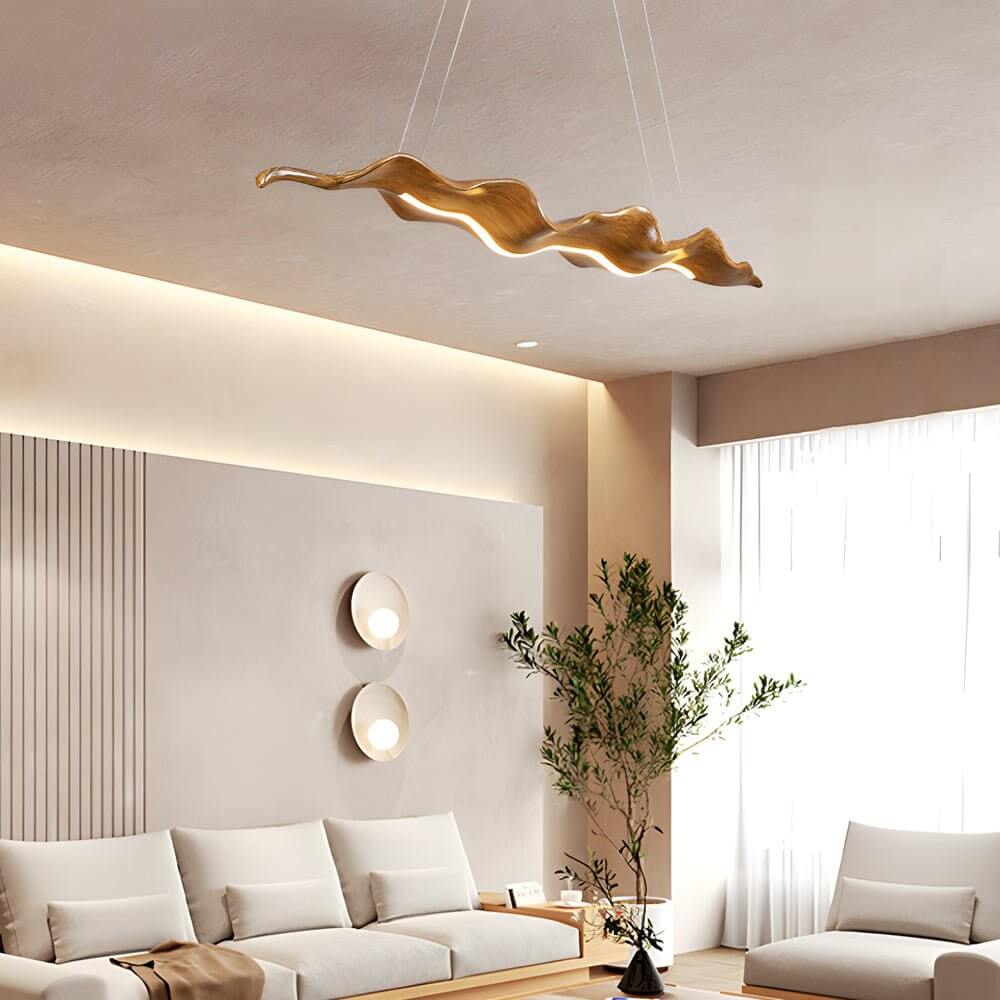 Retro Wave Silicone Wood Grain LED Pendant Light