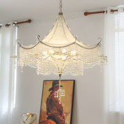 Pagoda Crystal Chandelier with LED Dimming - Chrome Finish
