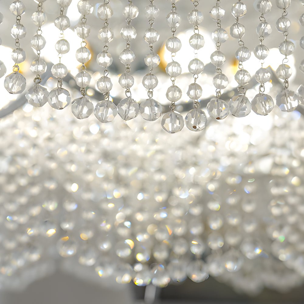 Pagoda Crystal Chandelier with LED Dimming - Chrome Finish