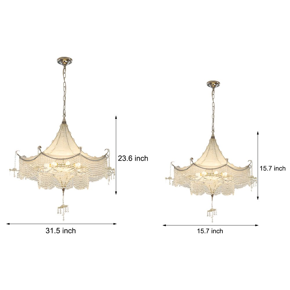 Pagoda Crystal Chandelier with LED Dimming - Chrome Finish