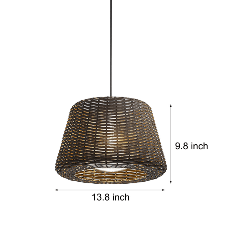 Rattan Shade LED Outdoor Floor Lamp with Stake