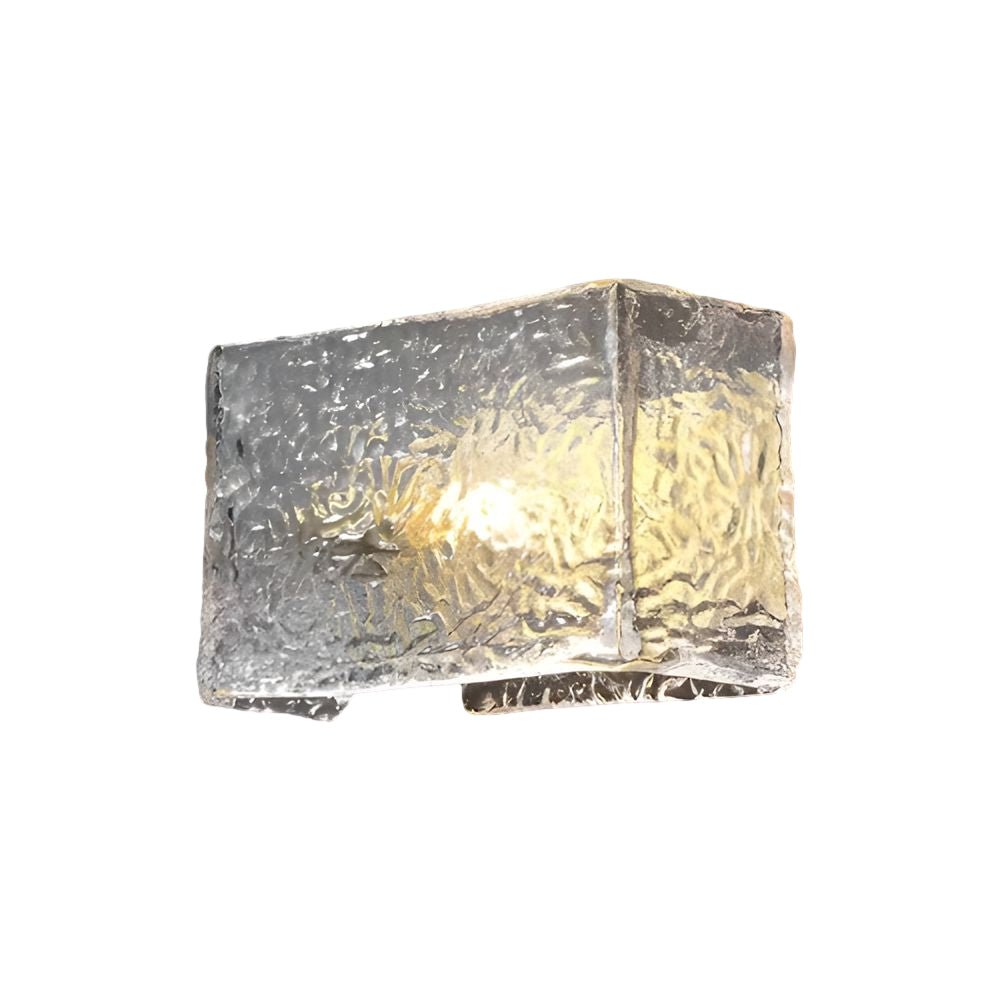 Rectangular Ripple Glass Wall Lamp - Modern Brass Fixture