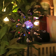 Vintage Iron Wind Spinner Solar Garden Stake Lights 2-Pack