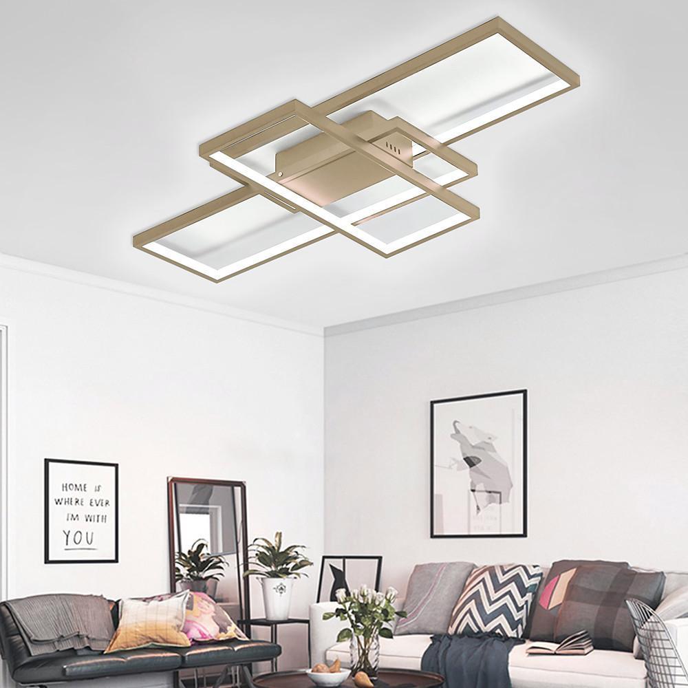 Modern Abstract LED Flush Mount Ceiling Light – Three Rectangles