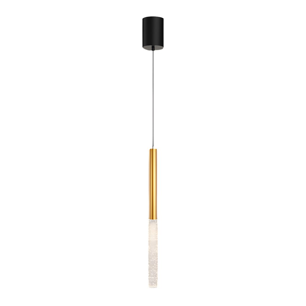 Modern Cylinder Bubble Pendant Light Gold Aluminum 3-Step Dimming