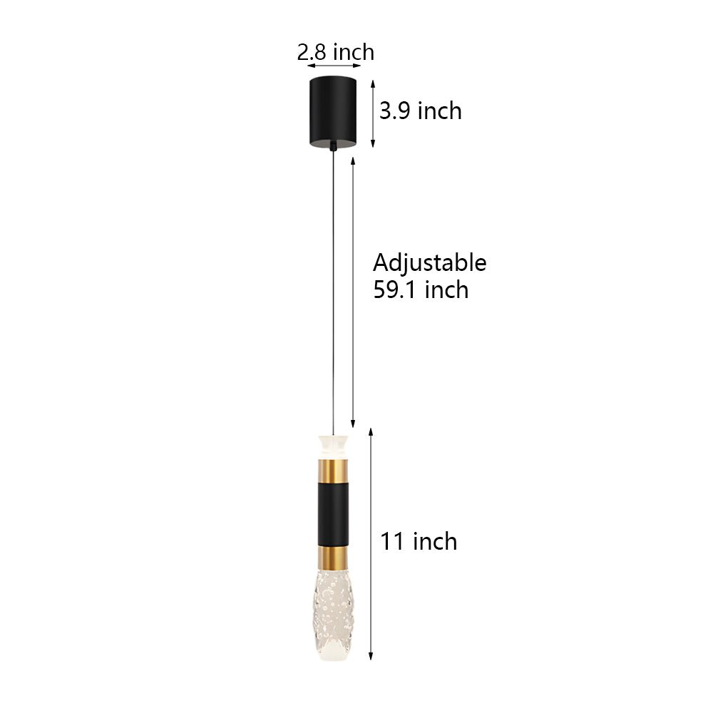 Modern Aluminum LED Pendant Light with 3-Step Dimming