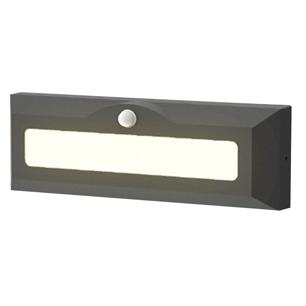 Motion Sensor LED Step Light – Aluminum & Glass Outdoor Wall Light