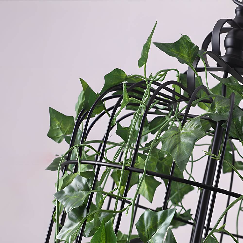 Botanical Vine Iron Cage Pendant Light - 3-Light Retro Design