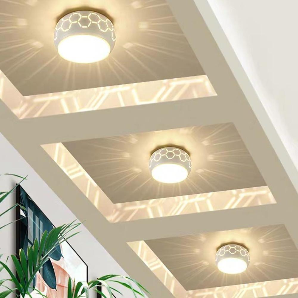 Modern LED Flush Mount Ceiling Light with Geometric Pattern