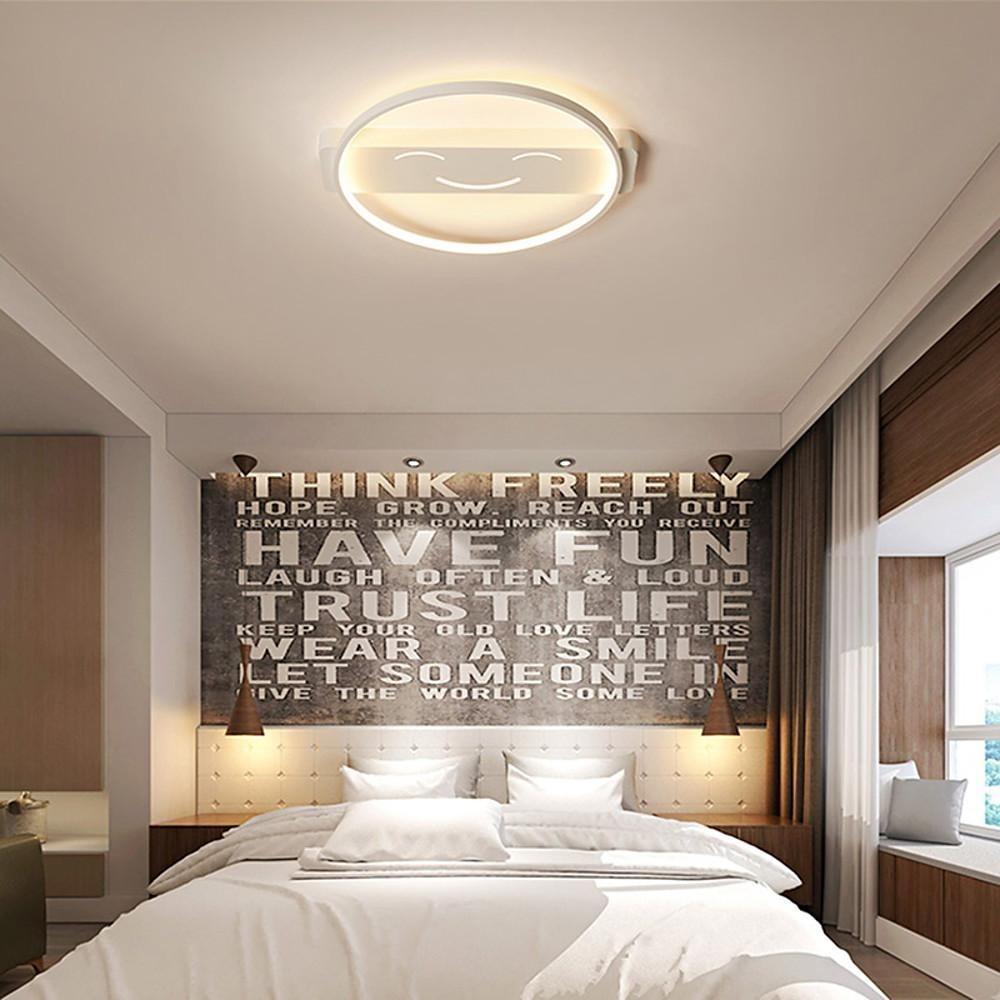 Modern Circle LED Flush Mount Ceiling Light – Metal & PVC Finish