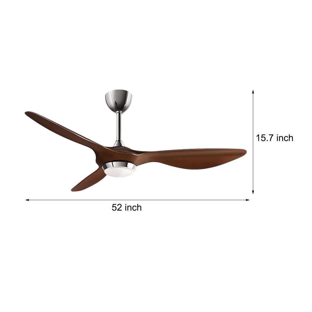 Modern 52" LED Ceiling Fan with Remote Control and 3 Blades