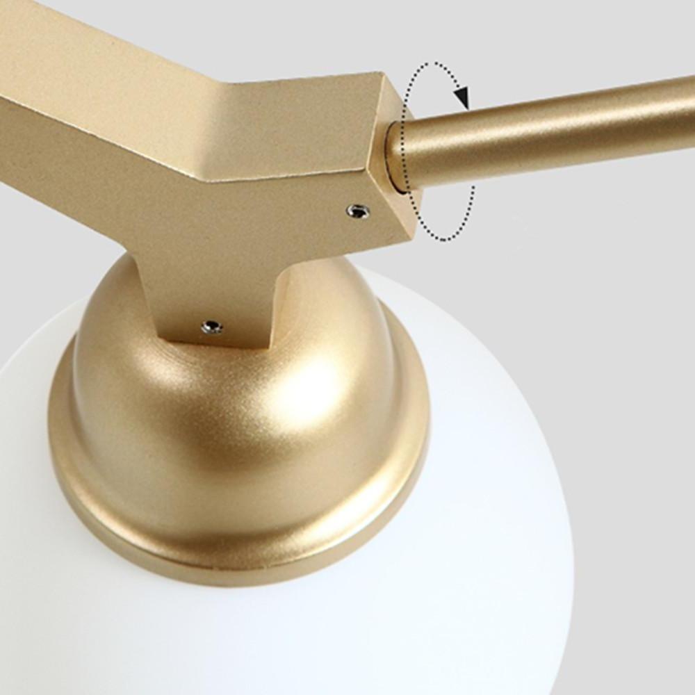 6-Light Sputnik Semi-Flush Mount Light Gold 31'' Opal Glass