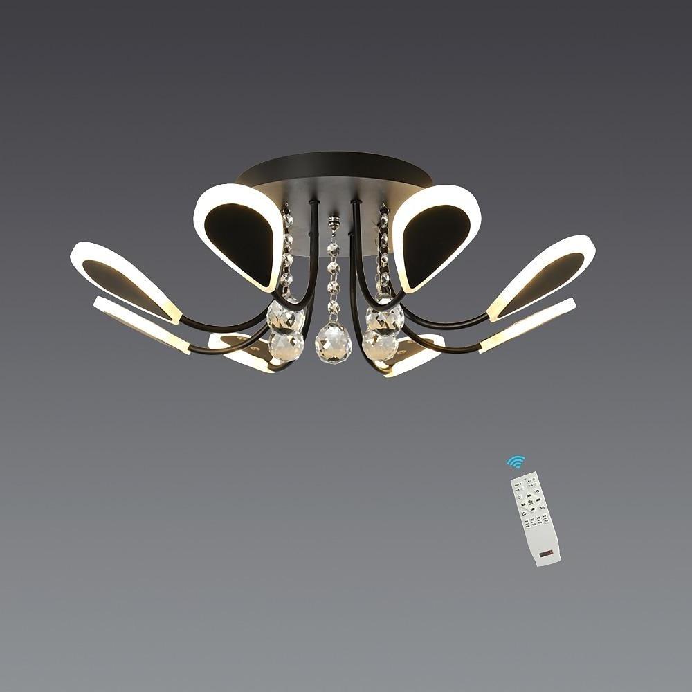 Modern Crystal Flush Mount Ceiling Light – 8-Light LED Fixture