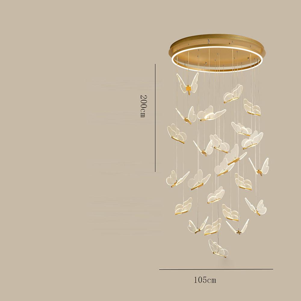 Butterfly Pendant Light Modern Acrylic Metal LED Chandelier